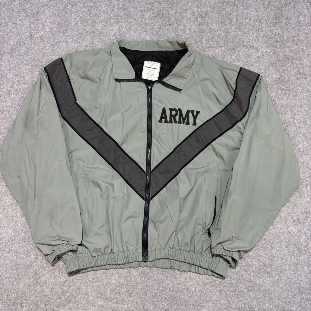 US Army IPFU Training Jacket Foliage Green Reflective Windbreaker Medium Regular